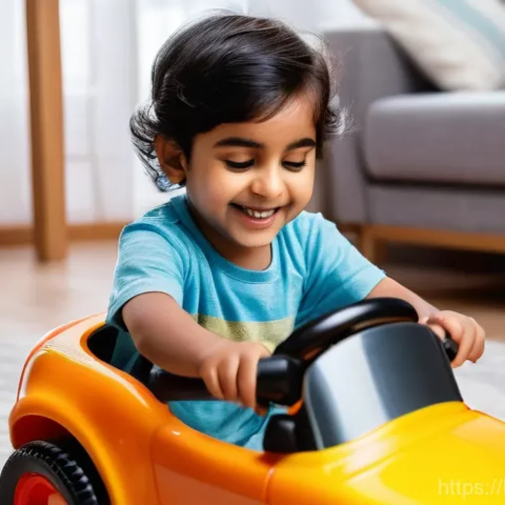 승용완구 스피커 품질 평가 - **Prompt 1: Joyful Play with High-Quality Sound**
"A happy, smiling Indian child, approximately ...