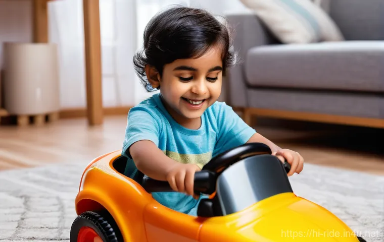 승용완구 스피커 품질 평가 - **Prompt 1: Joyful Play with High-Quality Sound**
    "A happy, smiling Indian child, approximately ...