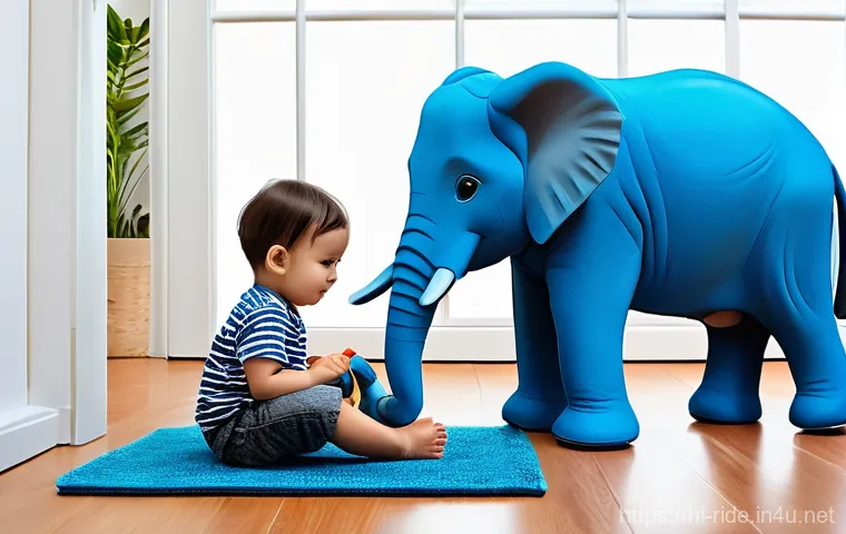 승용완구 실내 사용법 - **Imaginative Adventures with Indoor Ride-On Toys:**
    An enchanting scene featuring a group of th...